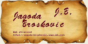 Jagoda Brošković vizit kartica